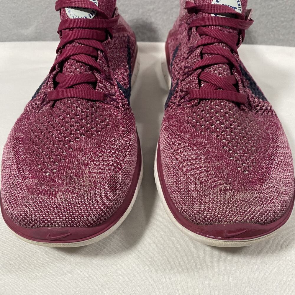 Nike Free RN Flyknit Running Shoes Sneakers Raspberry Red Women’s Size 9 - Picture 3 of 9
